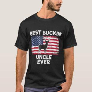 Best Buckin Uncle Ever Deer Hunting American Flag T-Shirt