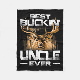 Best Buckin' Uncle Ever Shirt Deer Hunting Bucking Fleece Blanket