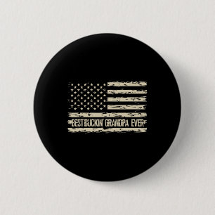 Best Bucking Grandpa Ever Camouflage Us Flag Deer 6 Cm Round Badge
