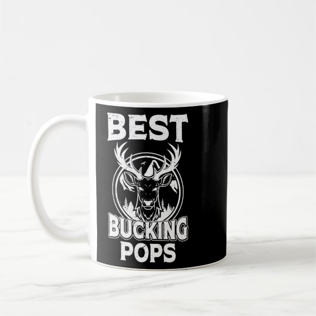 Best Bucking Pops Ever Hunting Pops Grandpa Hunter Coffee Mug (Left)