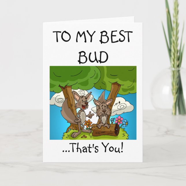 Best Bud Greetings Card (Front)