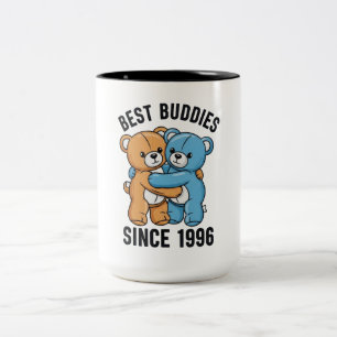 Best Buddies Since 1996 Hugging Teddy Bears  Two-Tone Coffee Mug