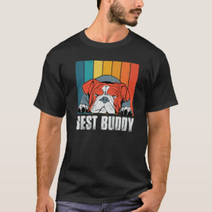 Best Buddy English Bulldog Retro Vintage Pets Dogs T-Shirt