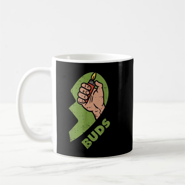 Best Buds Weed Matching Couple  Lighter Stoner Fri Coffee Mug (Left)