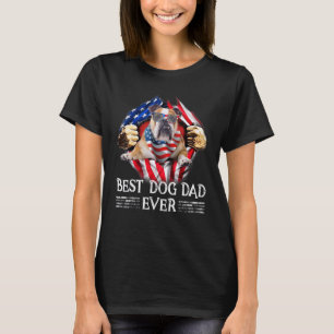 Best Bulldog Dad Ever American Flag For Men T-Shirt