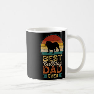 Best Bulldog Dad Ever Retro Sunset Vintage Coffee Mug