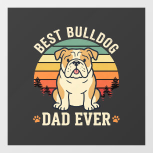 Best Bulldog Dad Ever Retro Vector