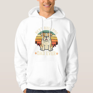 Best Bulldog Dad Ever Retro Vector Hoodie