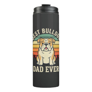 Best Bulldog Dad Ever Retro Vector Thermal Tumbler