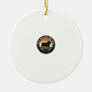 Best Bulldog Dad Ever Vintage Dog Lover Shirt (2)_ Ceramic Ornament