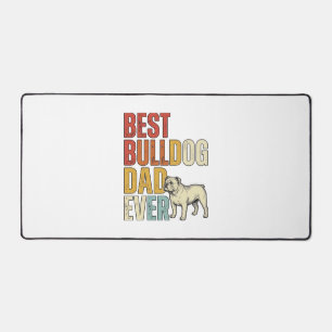 Best Bulldog Dad Ever Vintage Engraving Shirt Desi Desk Mat