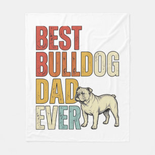 Best Bulldog Dad Ever Vintage Engraving Shirt Desi Fleece Blanket