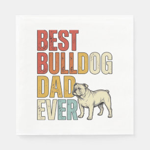 Best Bulldog Dad Ever Vintage Engraving Shirt Desi Napkin