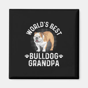 Best Bulldog Grandpa - Dog Grandfather Magnet