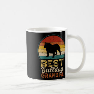 Best Bulldog Grandpa Retro Sunset Vintage Coffee Mug