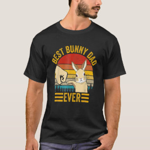 Best Bunny Dad Ever Vintage Rabbit Lover Father Pe T-Shirt