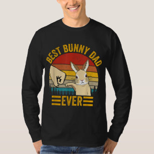 Best Bunny Dad Ever Vintage Rabbit Lover Father Pe T-Shirt