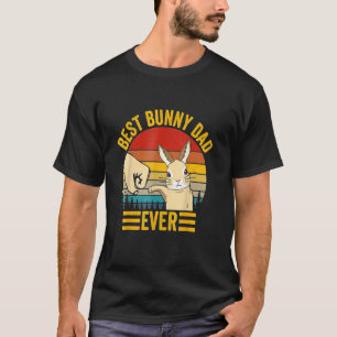 Best Bunny Dad Ever Vintage Rabbit Lover Father Pe T-Shirt