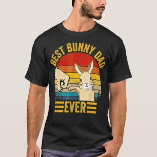 Best Bunny Dad Ever Vintage Rabbit Lover Father Pe T-Shirt