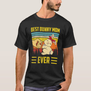 Best Bunny Mom Ever Bunny Mom Easter Day Embroider T-Shirt