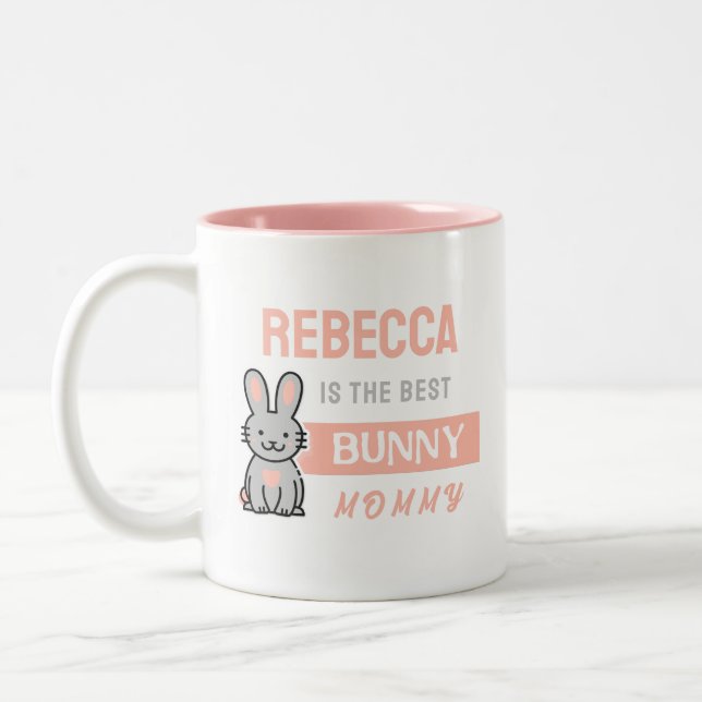 Best Bunny Mummy with Name Coffee Mug (Left)