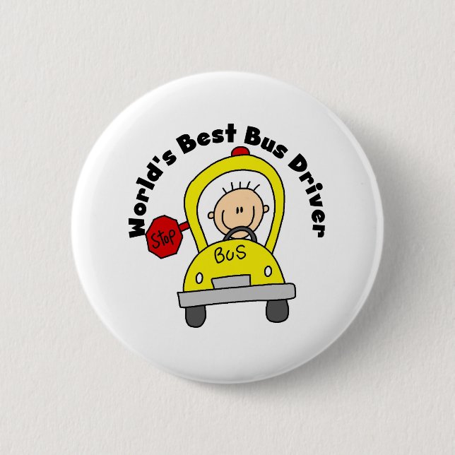 Best Bus Driver 6 Cm Round Badge (Front)