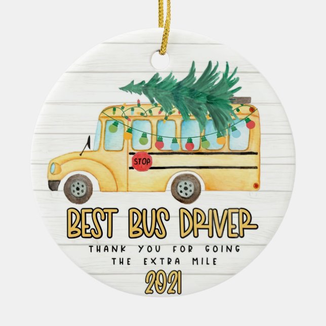 Best Bus Driver Christmas Ornament Bus Driver Gift (Front)