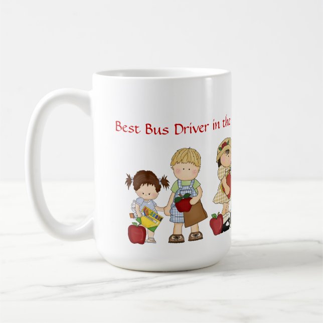 Best Bus Driver in the World (can be personalised) Coffee Mug (Left)