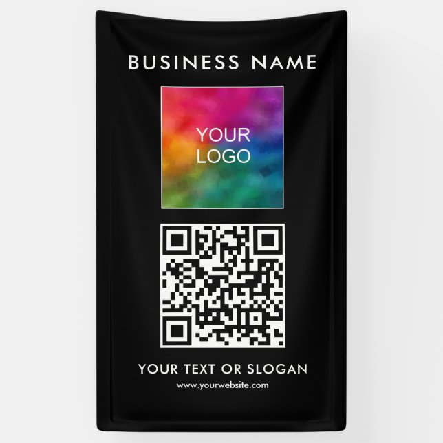 Best Business Logo QR Code Here Vertical Template Banner (Vertical)