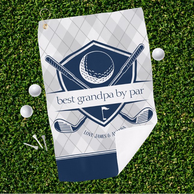 Best By Par Gift for Dad, Grandpa Step Dad Golf Towel (Gift Golf Towel for the tee-rrific best by par Dad, Grandpa, Uncle, Step Dad or any golf lover!)