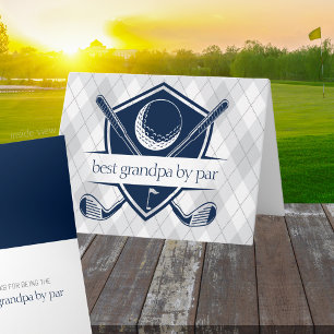 Best By Par Personalized Navy Golf Folding Gift Card