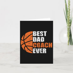 Best Bysketbyll Dad Coach Ever Fathers Day Retro B Card