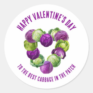 BEST CABBAGE IN THE PATCH Valentine Couples Classic Round Sticker