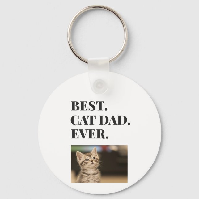 Best Cad Dad Ever Photo Key Ring (Front)