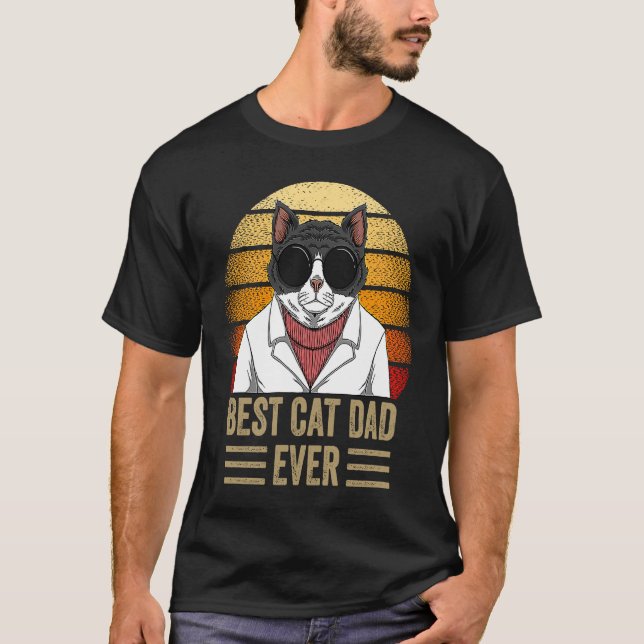 Best Cad Dad Ever Tees Cool Father Cat Daddy Vinta (Front)