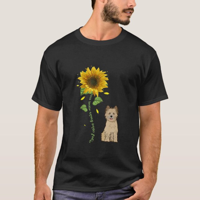Best Cairn Terrier Mum Ever Sunflower Gift T-Shirt (Front)