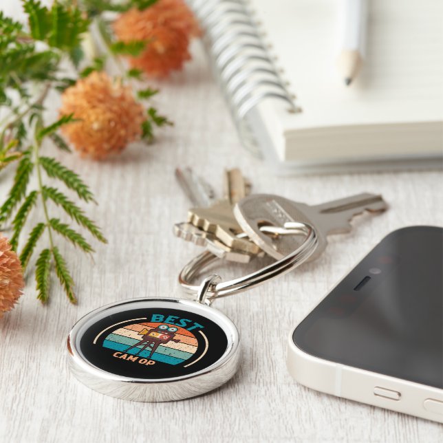 Best Cam Op - Retro Style Premium Round Key Ring (Side)