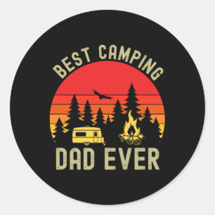 Best Camping Dad Ever Camping Father's Day Classic Round Sticker