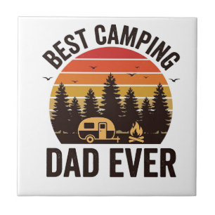 Best Camping Dad Ever Vintage Camping Design_1 Ceramic Tile