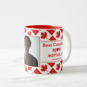 BEST CANADIAN MUM Photo Two-Tone Coffee Mug