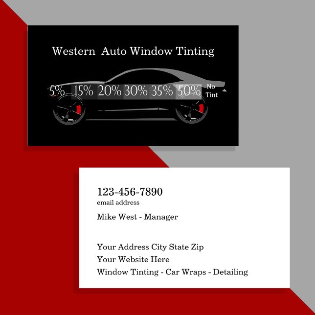 Best Car Automotive Window Tinting Business Card (Creator Uploaded)