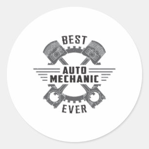 Best Car Mechanic Engine Mechanics Funny Gift Idea Classic Round Sticker