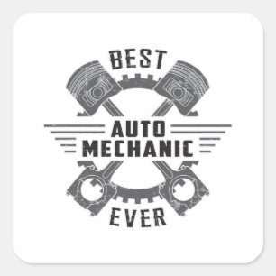 Best Car Mechanic Engine Mechanics Funny Gift Idea Square Sticker