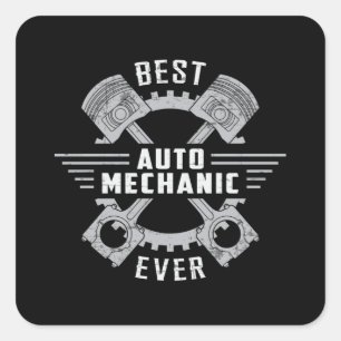 Best Car Mechanic Engine Mechanics Funny Gift Square Sticker
