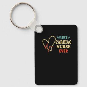 Best Cardiac Nurse Ever Nursing Vintage Heart Key Ring
