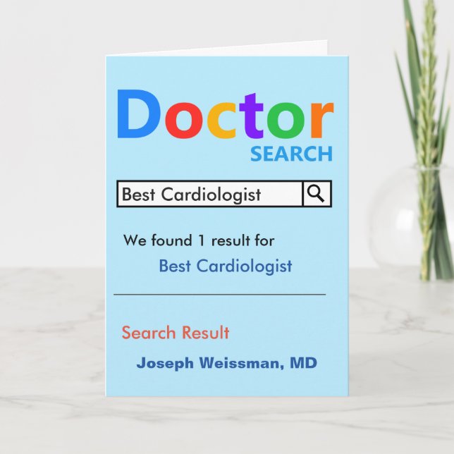 Best Cardiologist Search Thank You Card (Front)