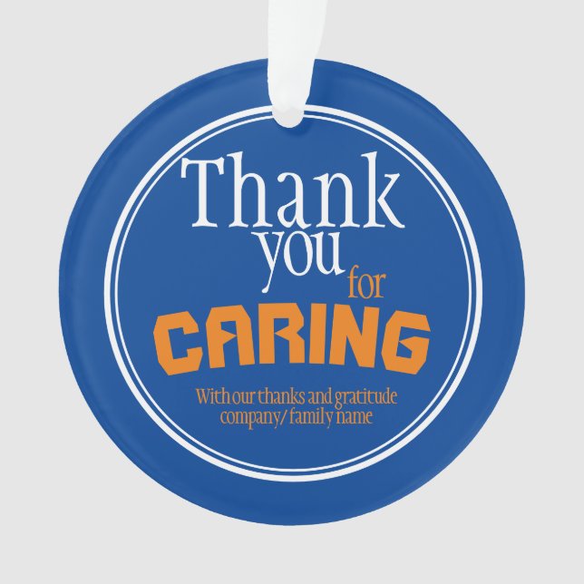 Best Caregiver Ever Typography Blue Ornament (Front)