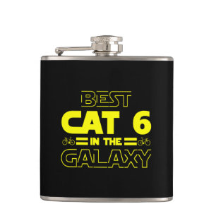 Best Cat 6 In The Galaxy Hip Flask