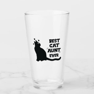 Best Cat Aunt Ever Cat Lover Glass