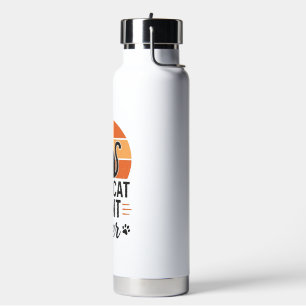 Best Cat Aunt Ever Vintage Sunset Cat Shirt Design Water Bottle